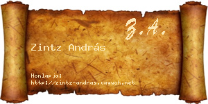 Zintz András névjegykártya